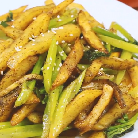 香辣土豆条的做法步骤：9