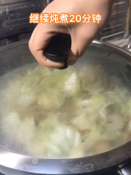 白菜猪肉炖粉条的做法步骤：7