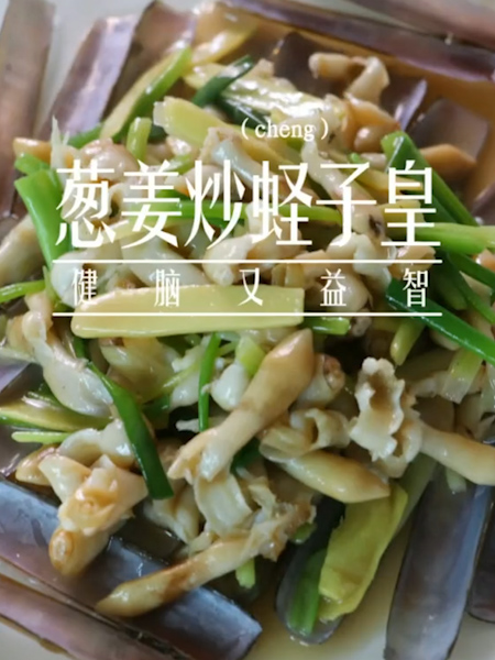 葱姜炒蛏子皇的做法步骤：5