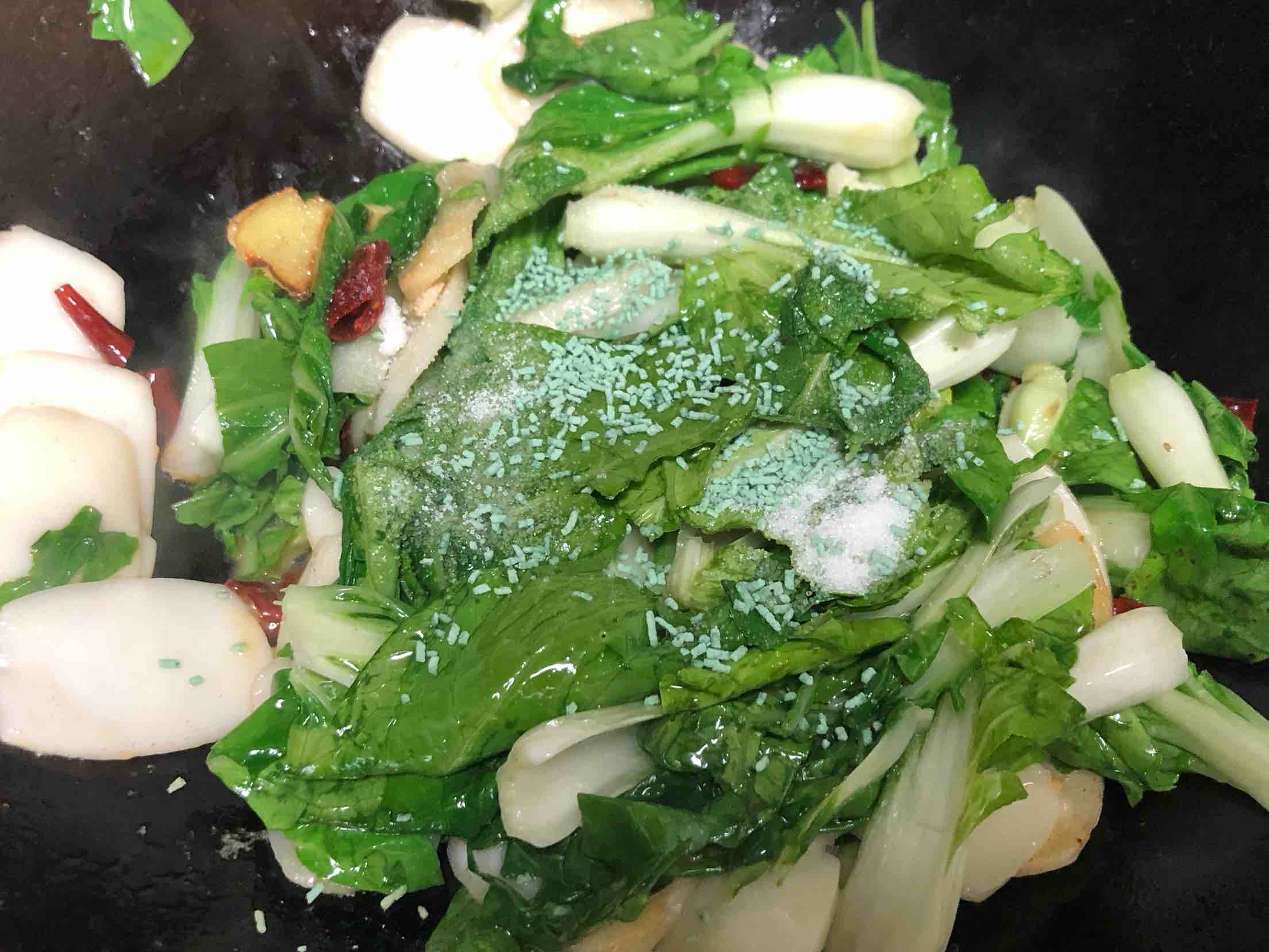 青菜炒年糕的做法步骤:5