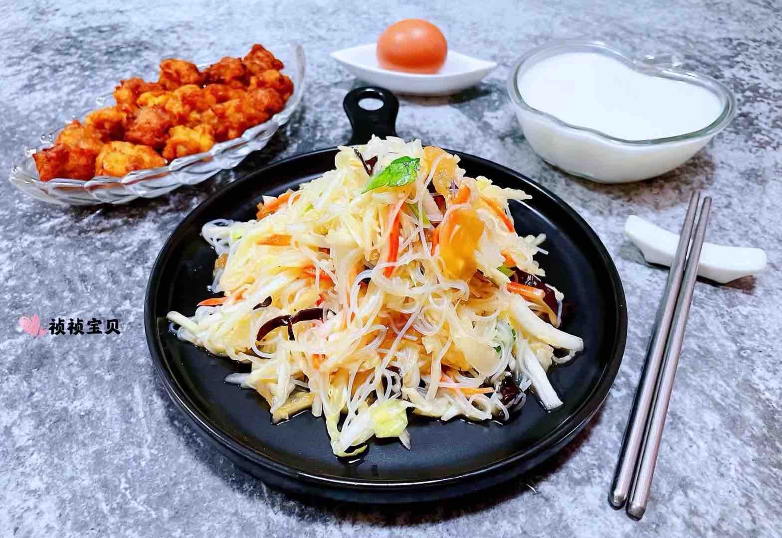 蜇皮粉丝木耳拌白菜的做法步骤:10