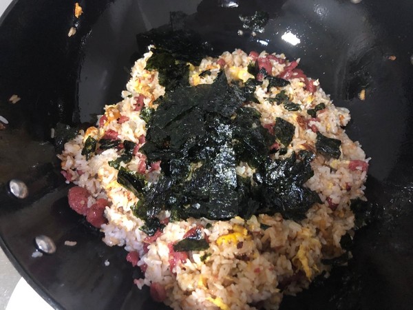 海苔炒饭的做法步骤：10