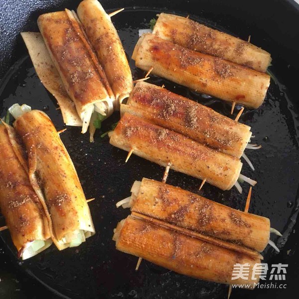 烧烤干豆腐卷(平底锅版)的做法步骤:6