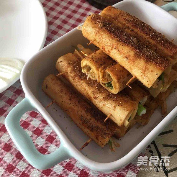 烧烤干豆腐卷(平底锅版)的做法步骤:7
