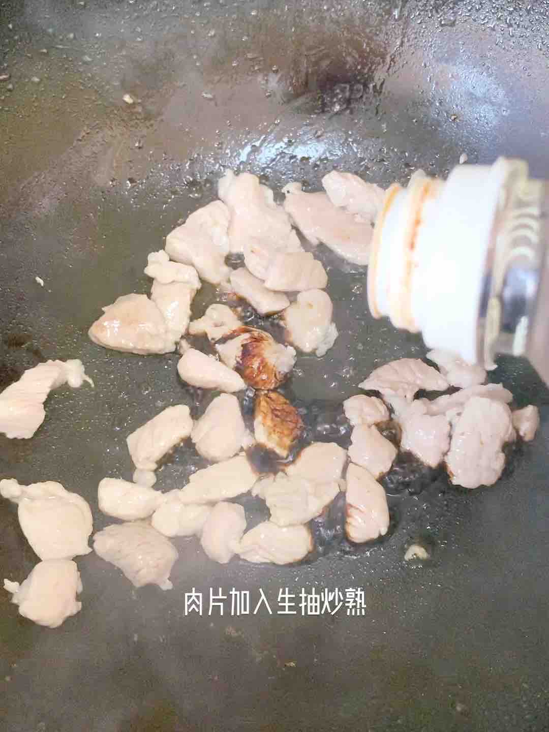 酱爆松花菜炒肉的做法步骤：2