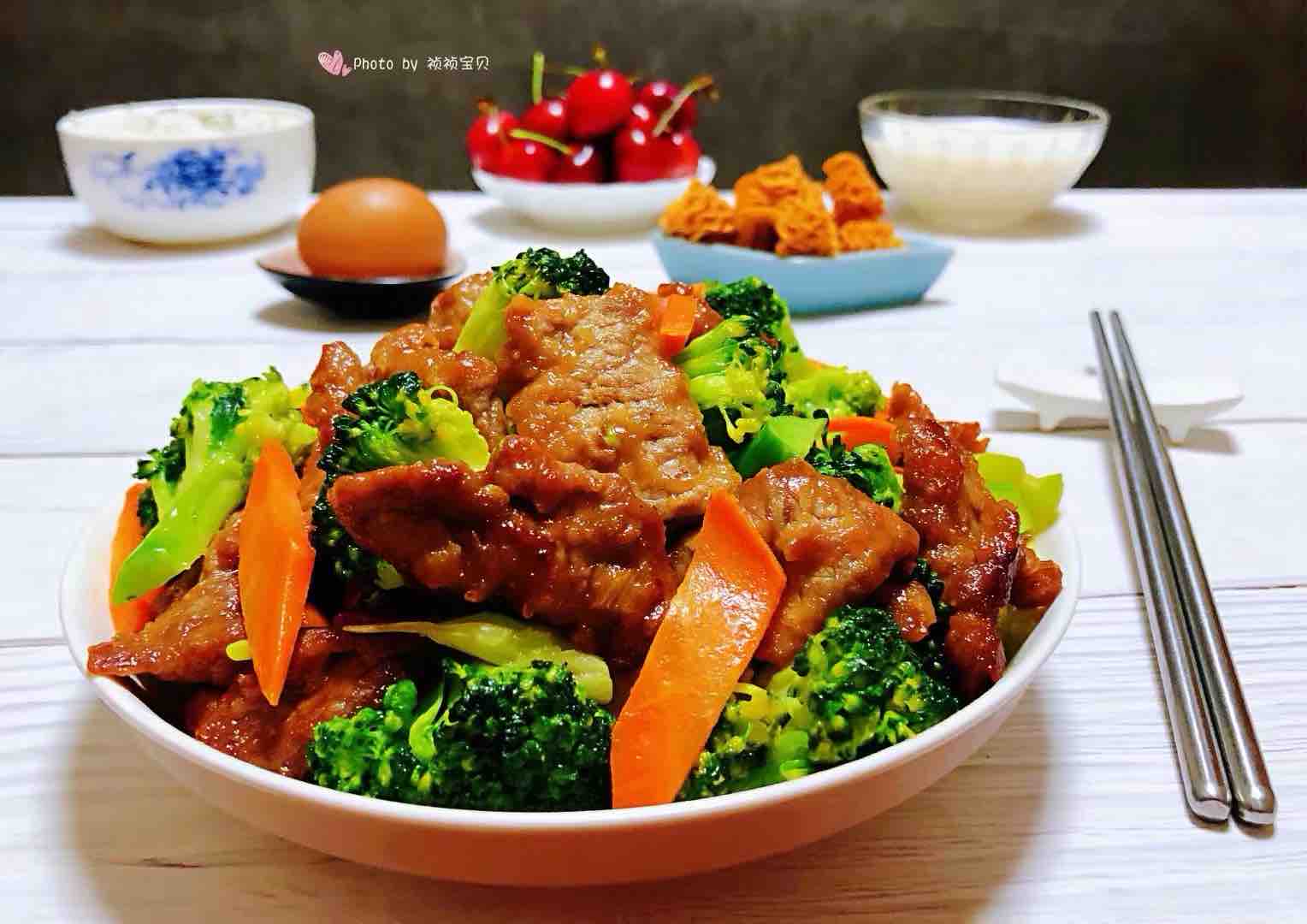 西兰花炒牛肉的做法步骤:14