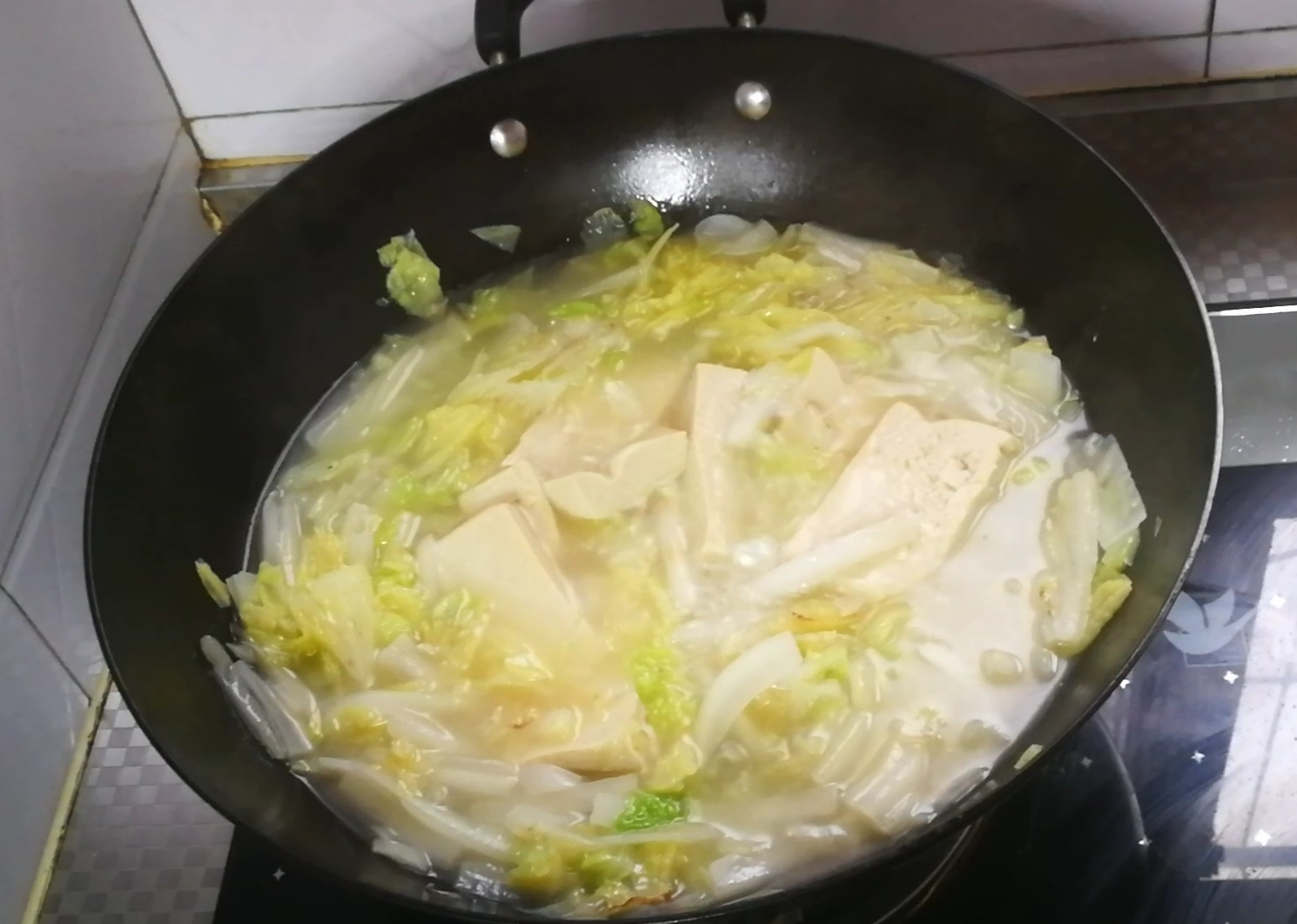 白菜炖冻豆腐的做法步骤:4