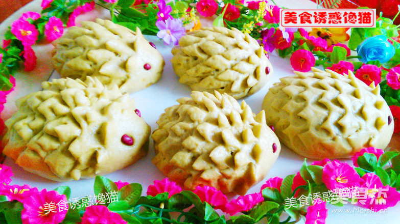小刺猬菠菜汁肉包的做法步骤:14