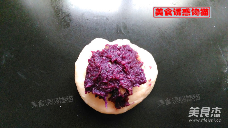 花朵紫薯面包的做法步骤:4