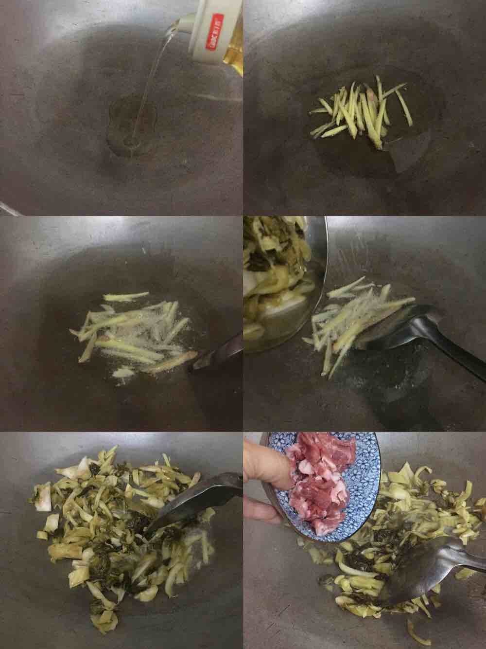 不模仿他人的老坛酸菜肉片粉丝的做法步骤：2