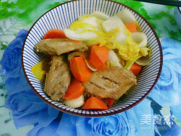 鸡翅烧时蔬的做法步骤:9