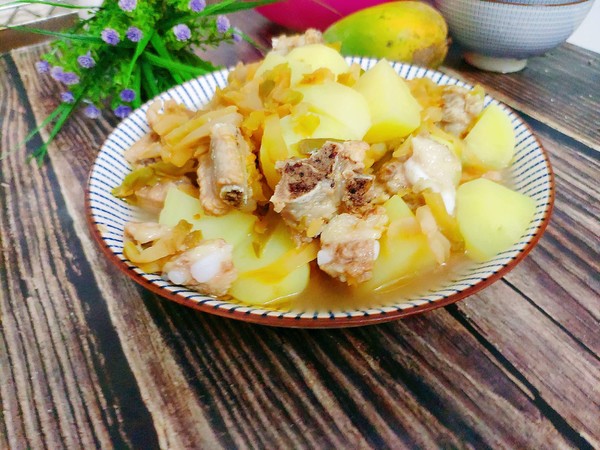 榨菜蒸土豆排骨的做法步骤：6