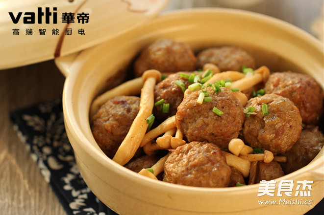 鲜菇烧藕丸的做法步骤:9
