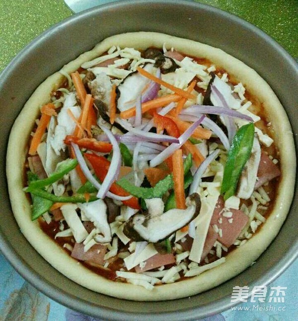 火腿芝士披萨的做法步骤:10
