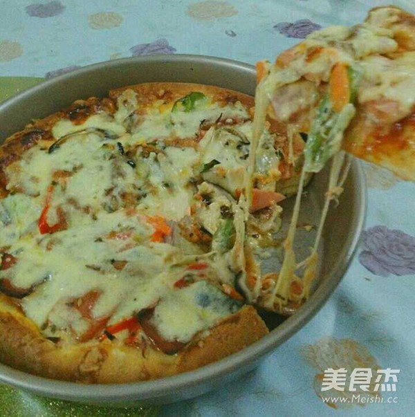 火腿芝士披萨的做法步骤:13