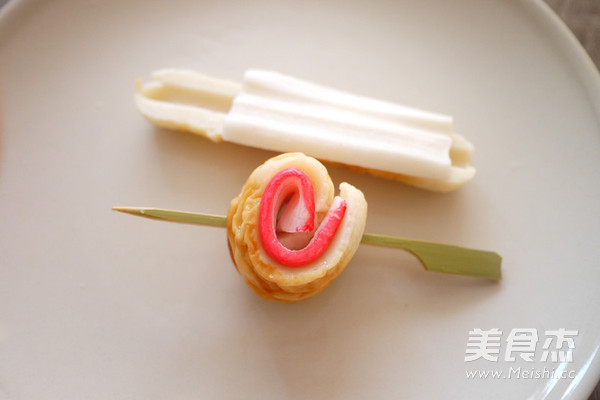 鱼竹轮鸡腿便当的做法步骤:5
