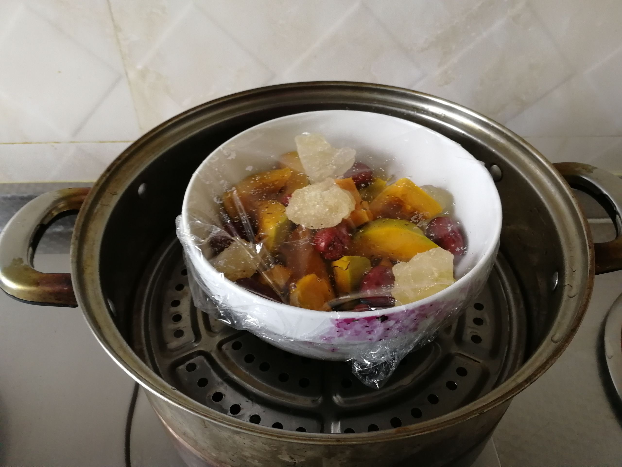 南瓜蒸红枣的做法步骤：7