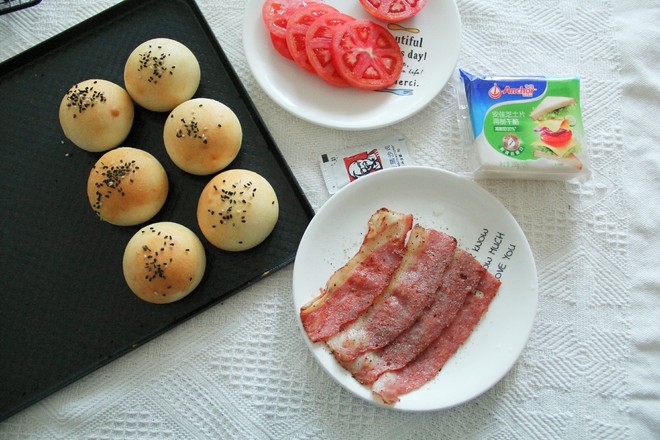 开学日早餐,汉堡三明治,庆祝神兽归笼啦的做法步骤:12