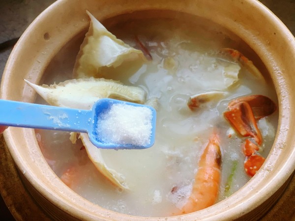海鲜螃蟹粥的做法步骤:10