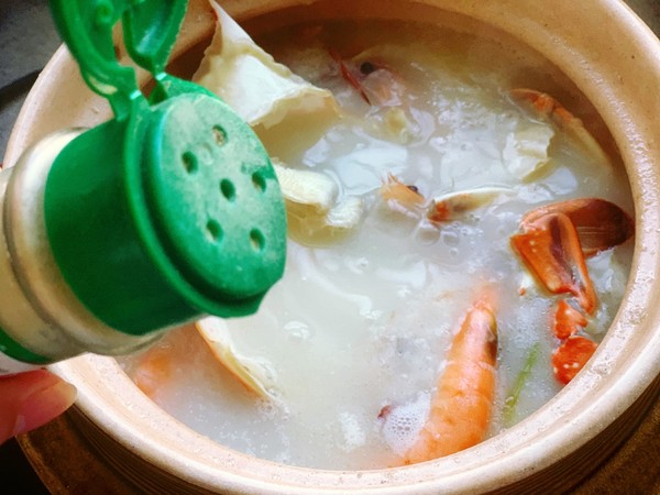 海鲜螃蟹粥的做法步骤:11