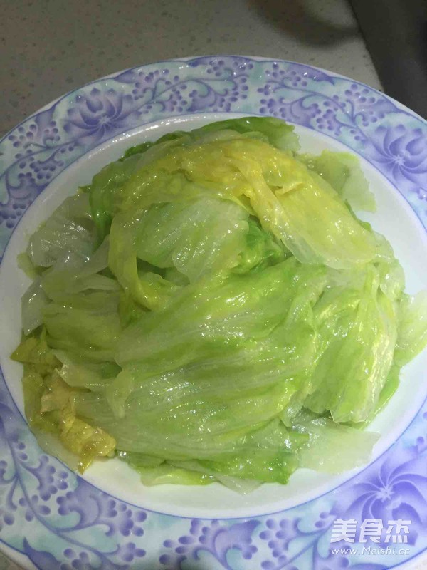 白灼西生菜的做法步骤:4