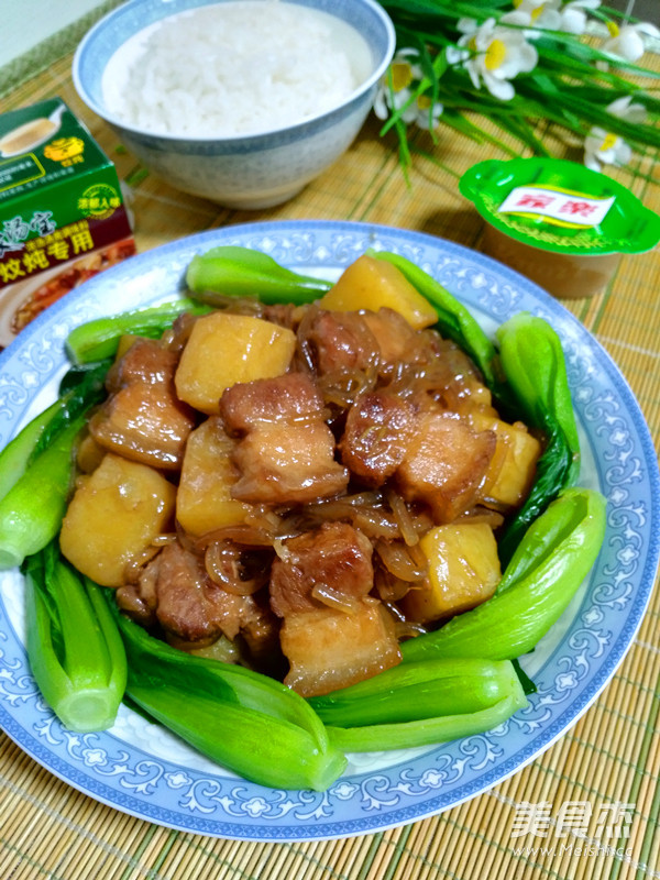 油菜红烧肉的做法步骤：15