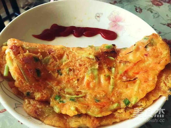 芝士培根杂蔬鸡蛋饼的做法步骤:8