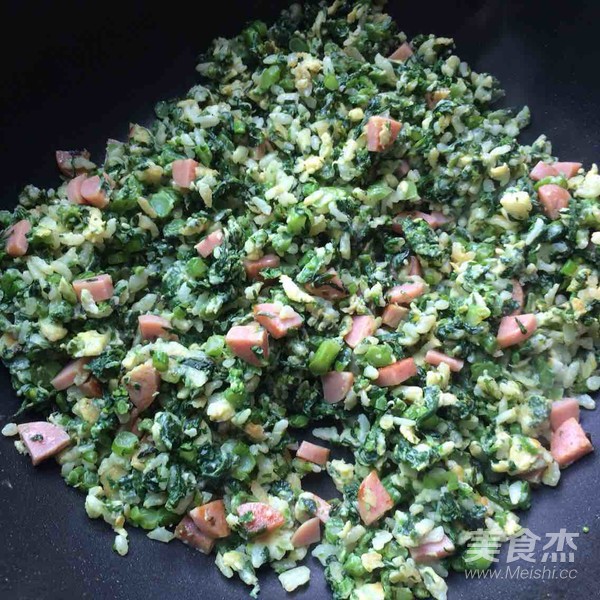 菜心蛋炒饭的做法步骤:5