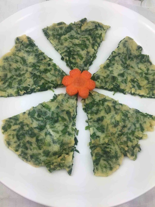 芹菜叶鸡蛋小麦粉饼的做法步骤:15