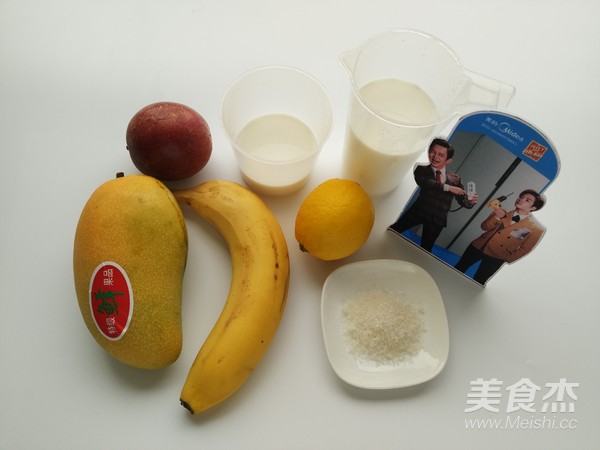 热带水果牛奶冰淇淋的做法步骤：1