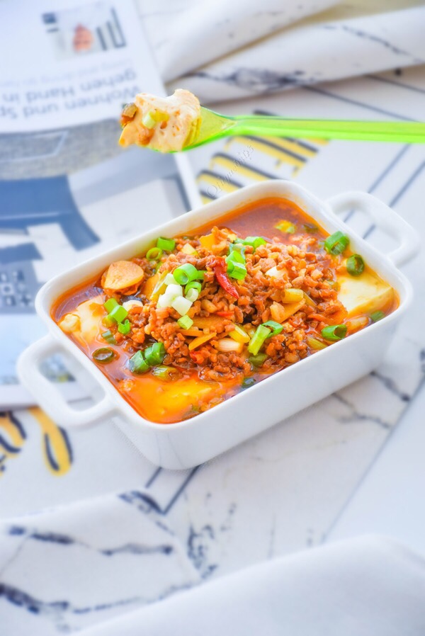 香辣肉酱豆腐的做法步骤:9