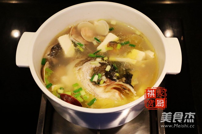 【祺宝家厨】  文蛤鱼头豆腐汤的做法步骤：10