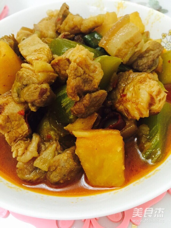 莴笋红烧肉的做法步骤:7