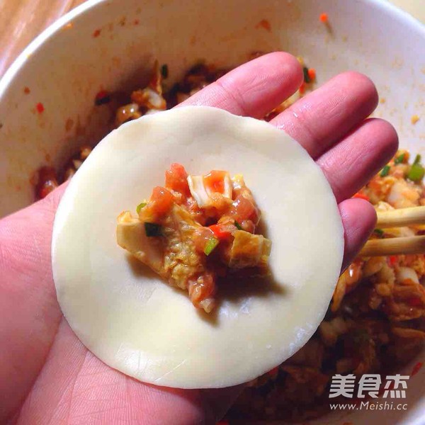 娃娃菜猪肉馅饺子的做法步骤:9