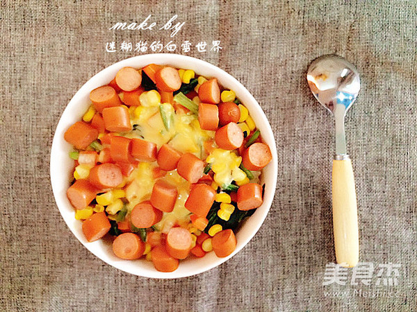 芝士火腿焗饭,我的日常美味晚餐的做法步骤:12