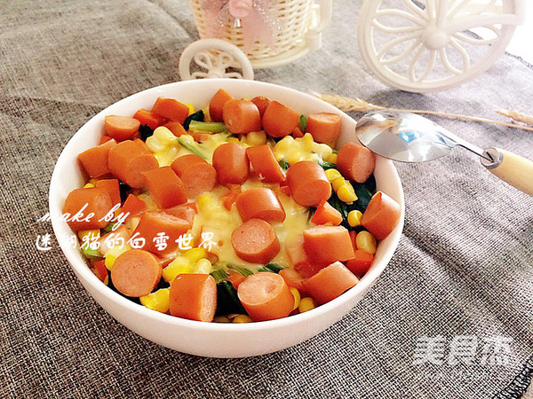 芝士火腿焗饭,我的日常美味晚餐的做法步骤:13