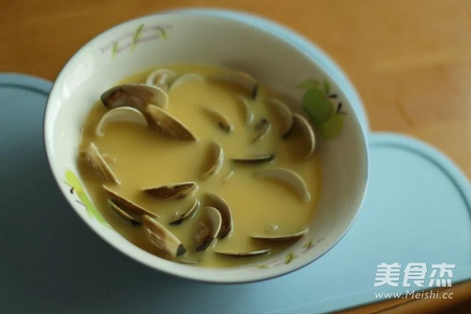 嫩豆腐般的文蛤蒸蛋的做法步骤:5