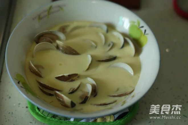 嫩豆腐般的文蛤蒸蛋的做法步骤:6