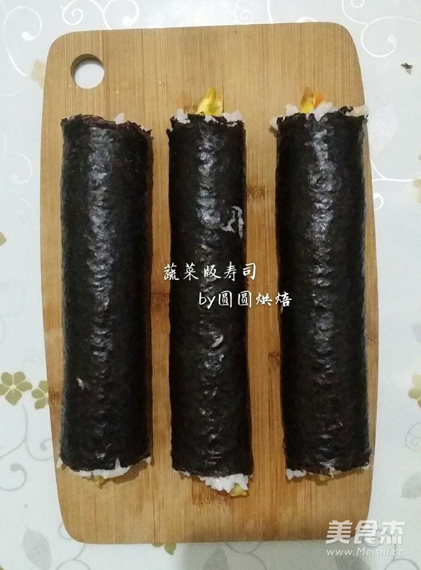 蔬菜版寿司卷的做法步骤:9