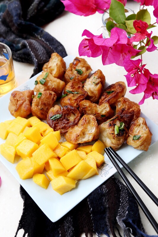 芒果油条虾的做法步骤:7