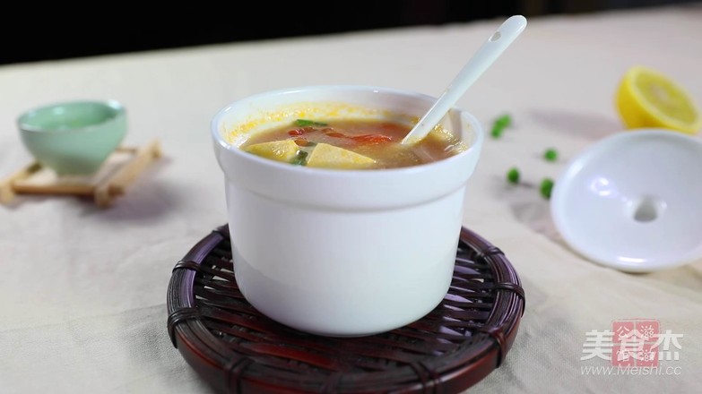 三鲜豆腐肉羹的做法步骤:6