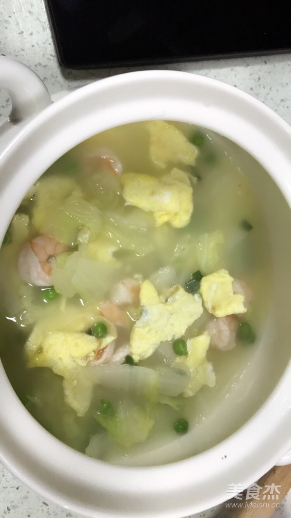 白菜虾仁豌豆汤的做法步骤：12