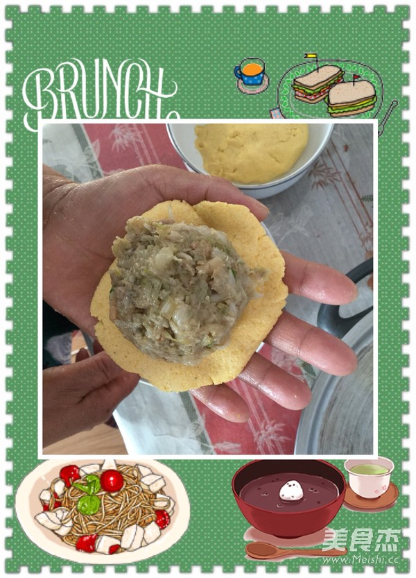 玉米面酸菜饼的做法步骤:16