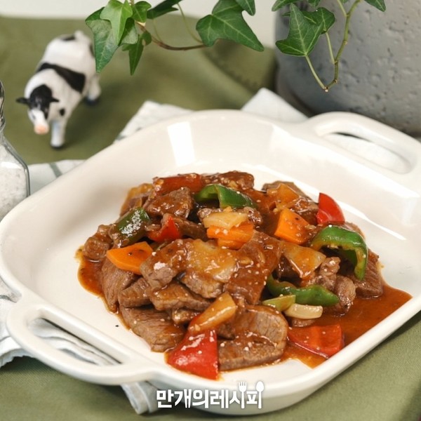 小炒牛肉的做法步骤：6