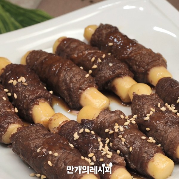炒年糕牛肉卷的做法步骤：4