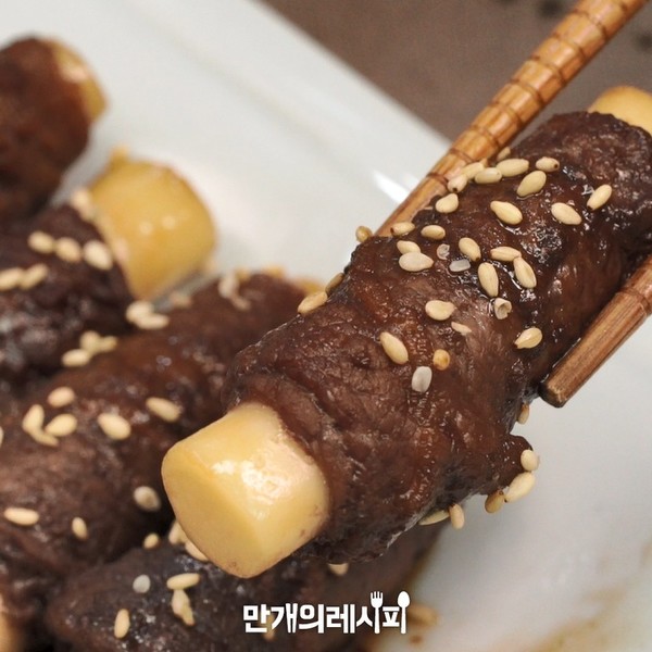 炒年糕牛肉卷的做法步骤：5