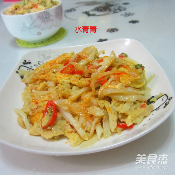 白菜丝煎蛋的做法步骤：11