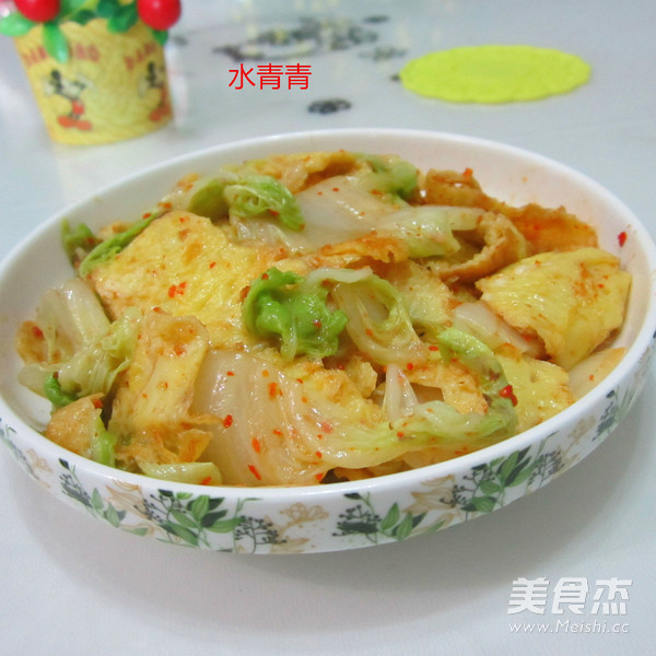 白菜炒蛋的做法步骤:13