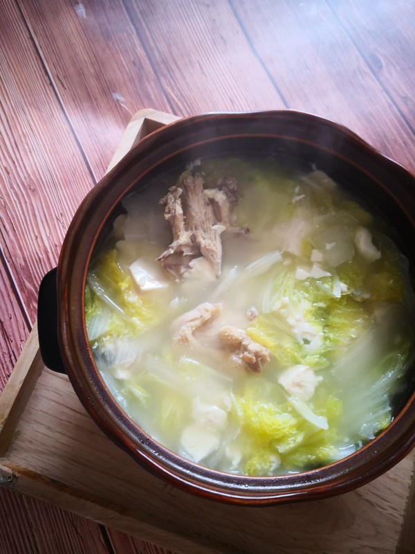 砂锅鸡胸骨炖白菜的做法步骤：7