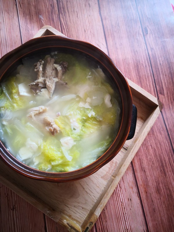 砂锅鸡胸骨炖白菜的做法步骤：8